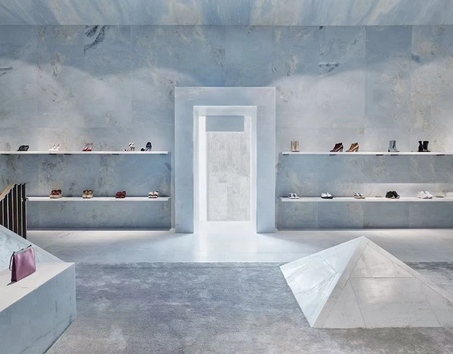 Blue Fantasy Marble Wall Facade